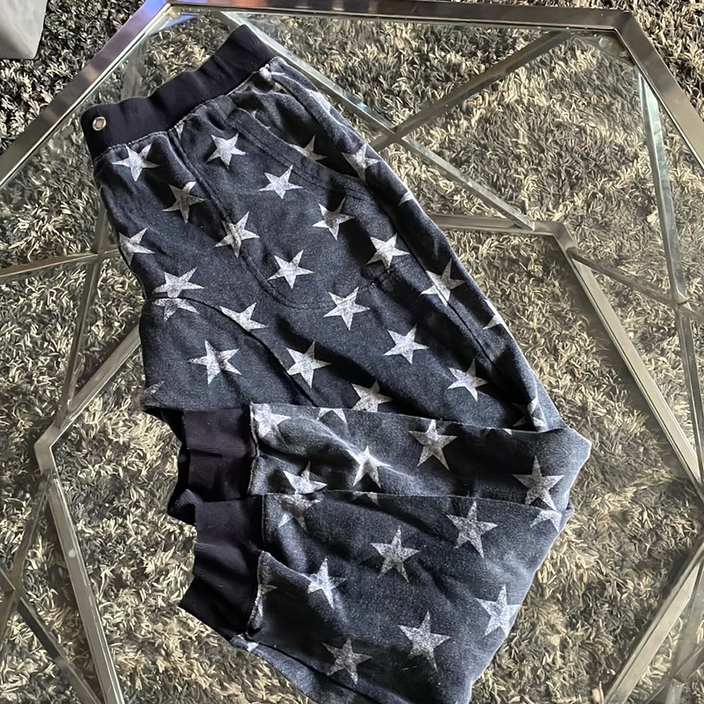 Hype Mens  Star Navy blue and white sweatpants Medium